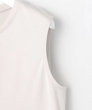 J.PRESS LADIES L 【人気のため追加・洗える】ノースリーブスムースジャージー レース カットソー グレージュ系