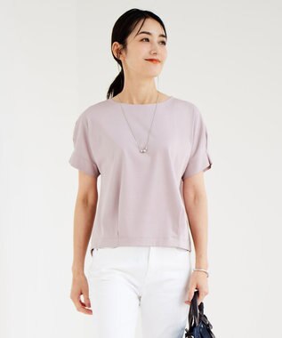 J.PRESS LADIES L 【接触冷感】コットンスムース フレンチスリーブ カットソー ピンク系