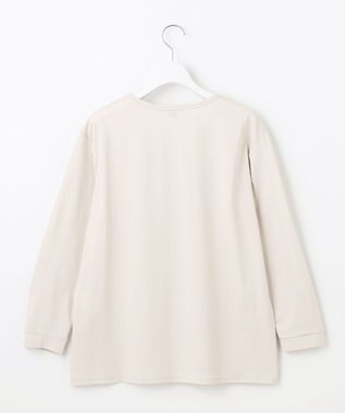 J.PRESS LADIES L プレーティング シャツテール ロングスリーブ Tシャツ グレージュ系