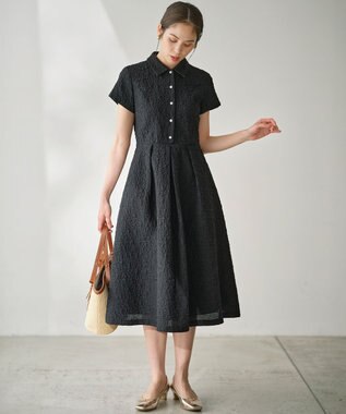 組曲 S 【WEB限定】ジャガードドレス ブラック系