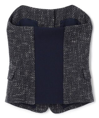 BEIGE， TRIPHANE / バックニットツイードビスチェ Navy Mix