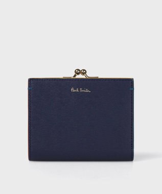 Paul Smith カラードエッジ がま口 2つ折り財布 ネイビー