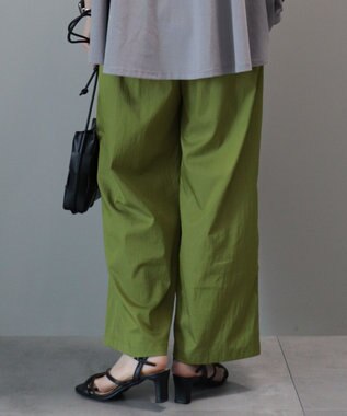 AMERICAN HOLIC イージーケア＋接触冷感ウエストタックワイドパンツ Pistachio