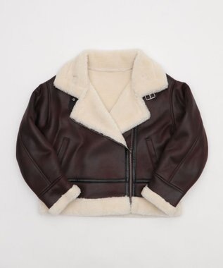 WEGO 【25年秋冬新作】フェイクムートンボアジャケット ブラウン