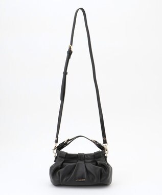 LA BAGAGERIE シープレザー　ギャザーミニマムバッグ ブラック