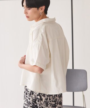 AMERICAN HOLIC Ｗポケットデニムショートシャツ Off White