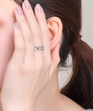 Phoebe フローラルビジューレースカフリング　シルバー シルバー