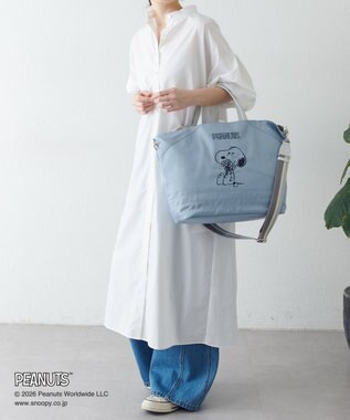 russet 《PEANUTS×russet》リバーシブルビッグトートバッグ(CE-1756) L.Blue
