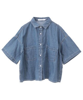 AMERICAN HOLIC Ｗポケットデニムショートシャツ Indigo
