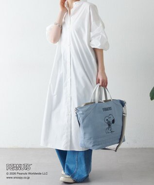 russet 《PEANUTS×russet》リバーシブルビッグトートバッグ(CE-1756) L.Blue