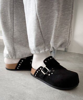 WEGO スタッズデザインサボ ブラック