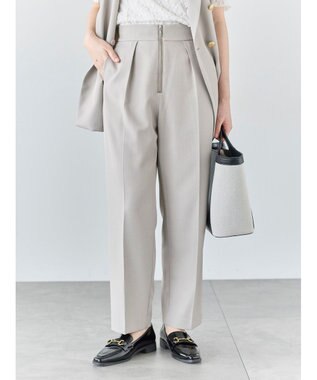 Te chichi フロントZIPリネンライクテーパードパンツ(セットアップ可)