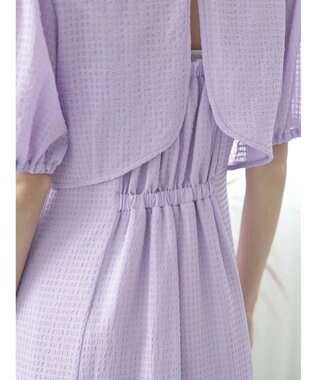 earth music&ecology ＳＥＴ２点パフスリーブブラウス＋キャミワンピース Purple