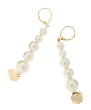 Green Parks ・ＨＡＬＦ　ＴＩＭＥ　パールロングピアス White