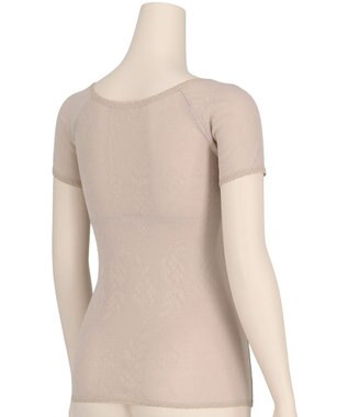 Wing カップ付きインナー 綿100％(身生地) さらっと快適 【綿100％ メッシュタイプ】 ブラトップ 3分袖 半袖 EL6385 ウイング／ワコール ブラウン