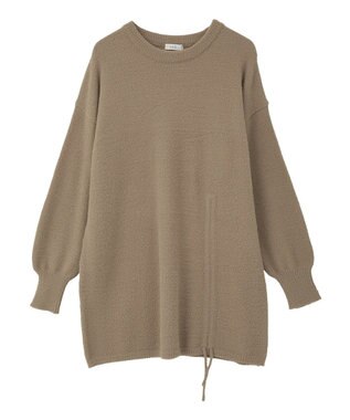 earth music&ecology パウダーシャギーシャーリングニットミニワンピース Beige