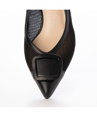 MODE ET JACOMO <MODE ET JACOMO>ポインテッドバックルデザインパンプス ブラック
