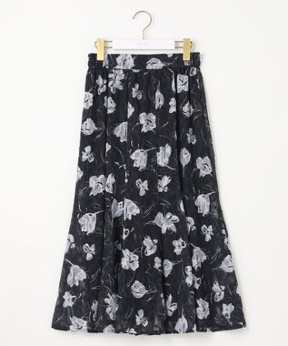 ANY SIS 【2WAY】ペイントフラワー スカート ネイビーベース