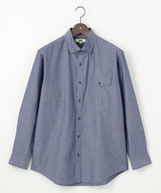 JOSEPH ABBOUD 【キングサイズ・環境配慮型素材】ビオグレースシャンブレー シャツ ネイビー系