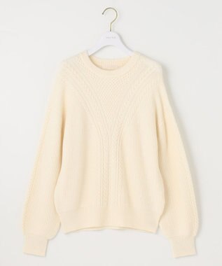 ANY SIS 【洗える】フロントケーブルポイントアンゴラブレンド ニット アイボリー