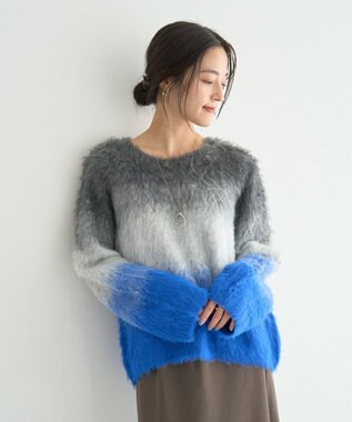YECCA VECCA グラデーションシャギーニット Blue