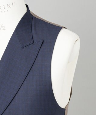GOTAIRIKU WEB&一部店舗限定【DORMEUIL/ドーメル】IMPERIALJADE/インペリアルジェイド 通年 3ピーススーツ（ネイビー×格子） ネイビー系8