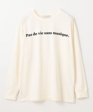 ANY 【洗濯機可】フロッキーロゴロングＴシャツ オフ（ブラックロゴ）