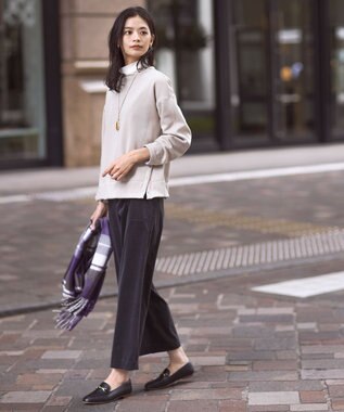 J.PRESS LADIES 【洗える・吸水速乾】AIRDUROY LIGHT コーデュロイ ベイカー パンツ グレー系