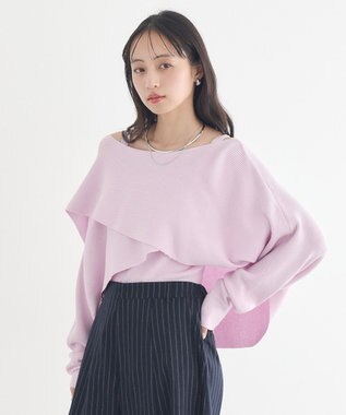 earth music&ecology 【2WAY】SET2点クロスニット＋キャミソール Pink