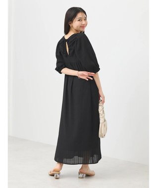 earth music&ecology 膨れジャガードパフ袖ワンピース