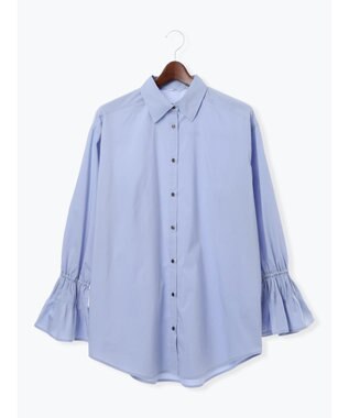 Te chichi ピンタックフレアカフスシャツ サックスブルー