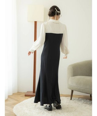 earth music&ecology ビスチェ風ドッキングワンピース Black