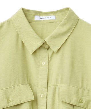 AMERICAN HOLIC 【WEB限定】接触冷感Wポケットシャツチュニック Khaki
