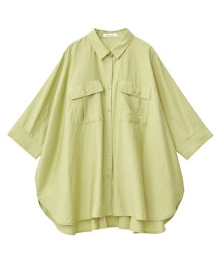 AMERICAN HOLIC 【WEB限定】接触冷感Wポケットシャツチュニック Khaki