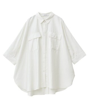 AMERICAN HOLIC 【WEB限定】接触冷感Wポケットシャツチュニック Ivory