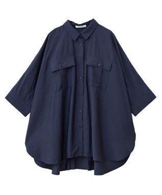 AMERICAN HOLIC 【WEB限定】接触冷感Wポケットシャツチュニック Charcoal Gray