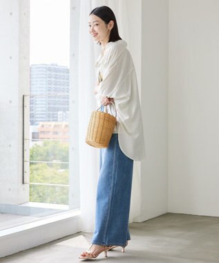 AMERICAN HOLIC 【WEB限定】接触冷感Wポケットシャツチュニック Ivory