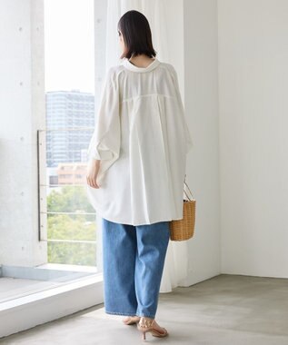 AMERICAN HOLIC 【WEB限定】接触冷感Wポケットシャツチュニック Ivory