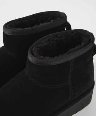 STEVE MADDEN COMFY ボアスエードショートブーツ ブラックスエード