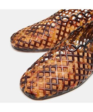 STEVE MADDEN GROVE-XS クリアメッシュフラットシューズ トータス