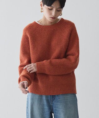 AMERICAN HOLIC Ｍｉｘヤーンラグランニットプルオーバー Orange