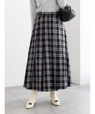 Te chichi チェックアソートロングプリーツスカート オフホワイト