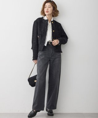 23区 S 【滝沢眞規子さん着用/VERY掲載/洗える】23区DENIM ストレッチ ワイドパンツ グレー系