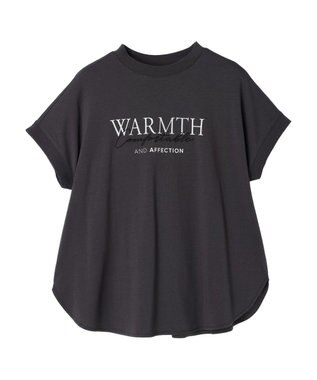 Green Parks フレンチスリーブ筆記体刺繍ロゴプルオーバー Charcoal Gray