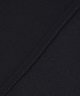 23区 【洗える】バックサテンアムンゼン ネックステッチ ブラウス ネイビー系