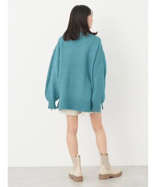 earth music&ecology ＦＬＵＦＦＹハイネックチュニック Blue Green