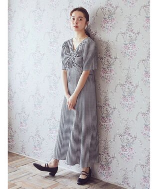 earth music&ecology ＳＥＴ２点ドロストプルオーバー＋キャミワンピース Check Black