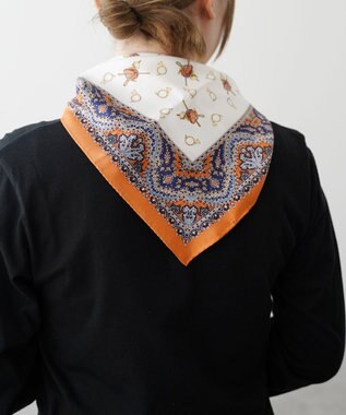 秋の新色！＞【伝統横濱スカーフ】ホルン 小判 シルクツイル