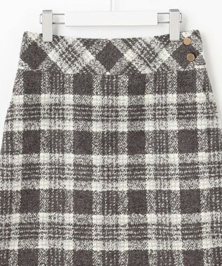自由区 L BALLIループミルドチェック スカート グレー×オフ