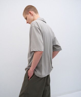 ATON FRESCA PLATE | ルーズフィットポロシャツ - UNISEX GRAY